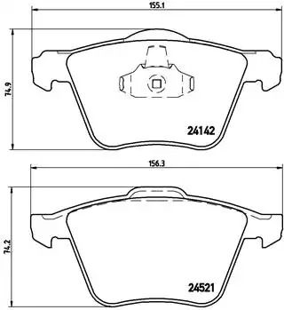 Комплект тормозных колодок, дисковый тормоз FORD AUSTRALIA, VOLVO V60, BREMBO (P24077)