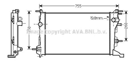 Радиатор охлаждения двигателя RENAULT GRAND, AVA COOLING (RT2410)