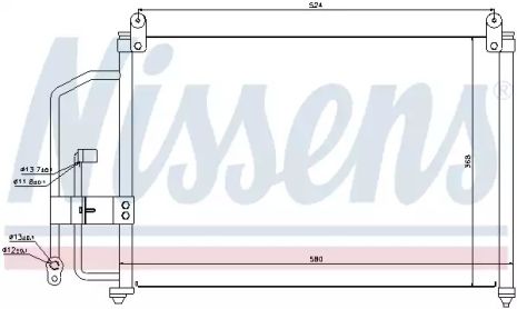 Радиатор, конденсор кондиционера ZAZ CHANCE, DAEWOO LANOS, NISSENS (94412)