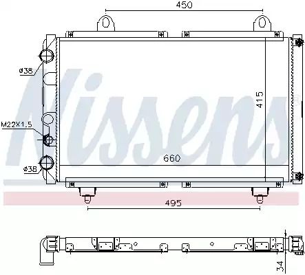 Радіатор охолодження двигуна TALBOT EXPRESS, FIAT DUCATO, NISSENS (63558)