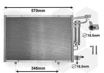 Радіатор, конденсор кондиціонера FORD B-MAX, Van Wezel (18005615)