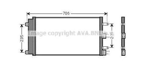 Радиатор, конденсор кондиционера FIAT DOBLO, AVA COOLING (FT5342D)