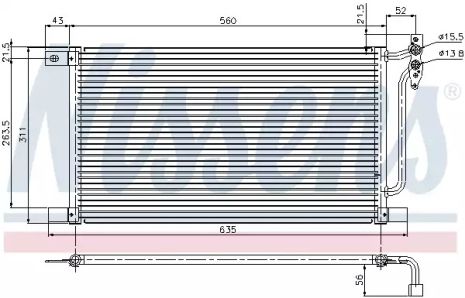 Радиатор, конденсор кондиционера BMW X3, NISSENS (94527)