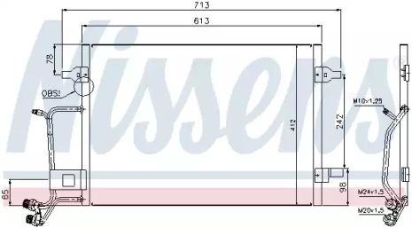 Радиатор, конденсор кондиционера AUDI A6, NISSENS (94593)