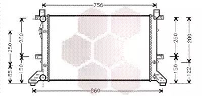 Радиатор охлаждения двигателя VW LT, Van Wezel (58002155)