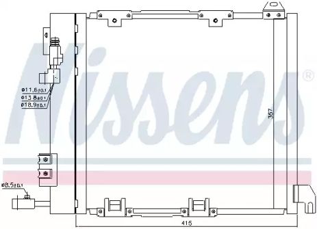 Радіатор, конденсор кондиціонера CHEVROLET ASTRA, OPEL ASTRA, NISSENS (94385)