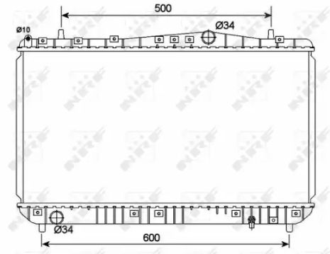 Радіатор охолодження двигуна CHEVROLET LACETTI, DAEWOO NUBIRA, NRF (53150)