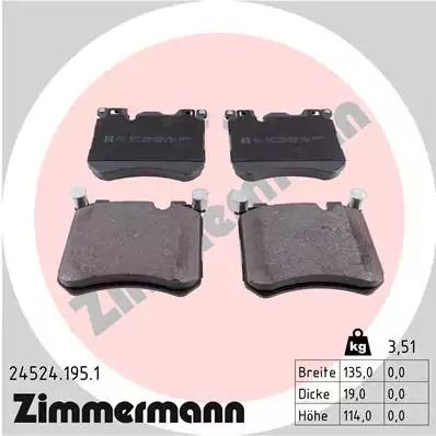 Комплект тормозных колодок, дисковый тормоз ROLLS-ROYCE WRAITH, BMW X6, ZIMMERMANN (245241951)
