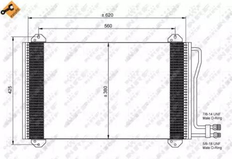 Радиатор, конденсор кондиционера MERCEDES-BENZ SPRINTER, NRF (35811)
