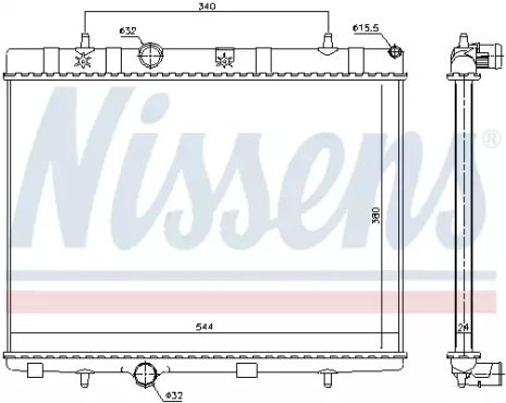 Радіатор охолодження двигуна VAUXHALL CROSSLAND, OPEL CROSSLAND, NISSENS (636007)