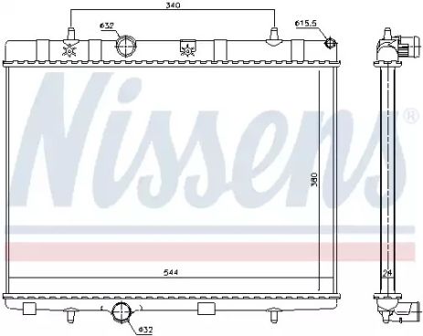 Радіатор охолодження двигуна VAUXHALL CROSSLAND, OPEL CROSSLAND, NISSENS (636007)