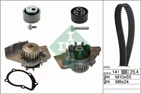 Помпа + комплект ременя ГРМ SUZUKI VITARA, LANCIA ZETA, INA (530047030)