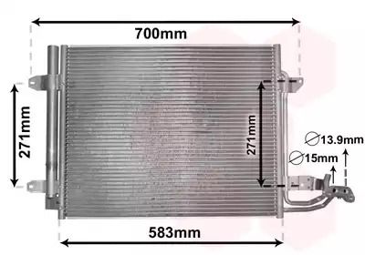 Радіатор, конденсор кондиціонера VW CADDY, Van Wezel (58005211)