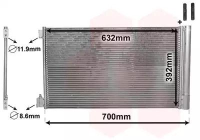 Радіатор, конденсор кондиціонера CHEVROLET MALIBU, SAAB 9-5, Van Wezel (37005478)