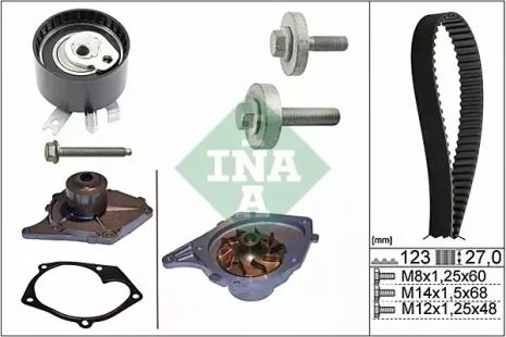 Помпа + комплект ремня ГРМ NISSAN MICRA, SUZUKI JIMNY, INA (530019730)