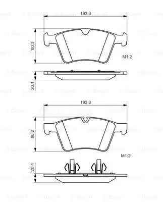 Комплект тормозных колодок, дисковый тормоз MERCEDES-BENZ GL-CLASS, BOSCH (0986494427)