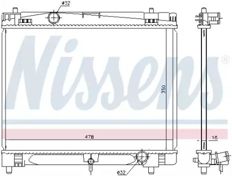 Радиатор охлаждения двигателя TOYOTA YARIS, NISSENS (646877)