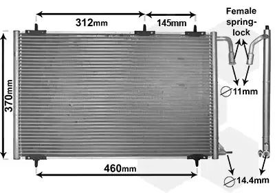 Радиатор, конденсор кондиционера PEUGEOT 206+, Van Wezel (40005257)