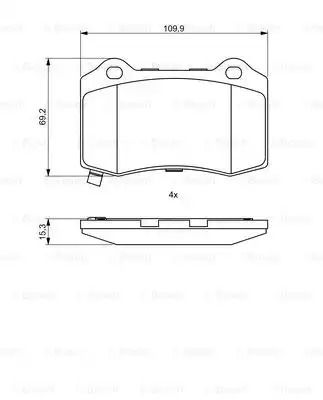 Комплект гальмівних колодок, дискове гальмо DODGE MAGNUM, JEEP GRAND, BOSCH (0986494708)