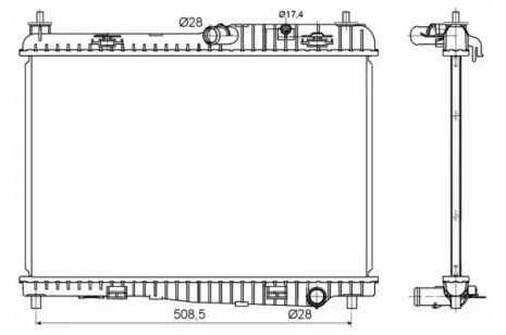 Радіатор охолодження двигуна FORD B-MAX, NRF (53152)