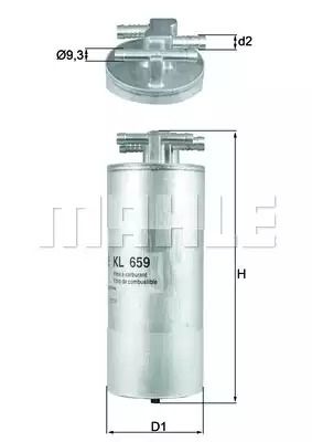 Фільтр паливний AUDI A6, MAHLE/KNECHT (KL659)