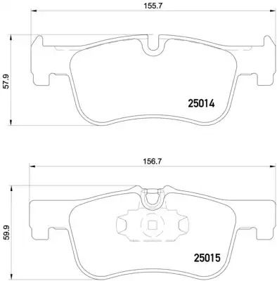 Комплект тормозных колодок, дисковый тормоз BMW 2, BREMBO (P06078)