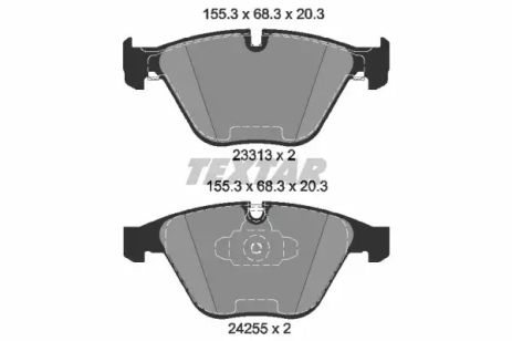 Комплект гальмівних колодок, дискове гальмо BMW (BRILLIANCE), Textar (2331301)