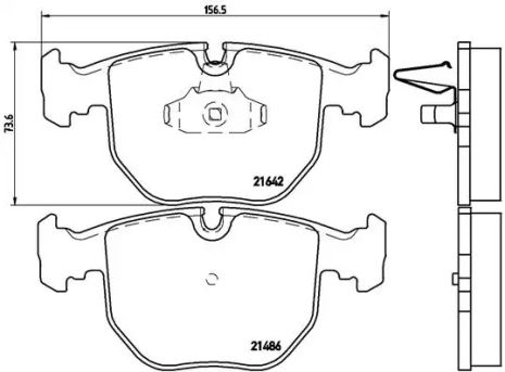 Комплект гальмівних колодок, дискове гальмо ALPINA B10, BMW X5, BREMBO (P06021)