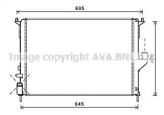 Радіатор охолодження двигуна LADA LARGUS, RENAULT DUSTER, AVA COOLING (RTA2477)