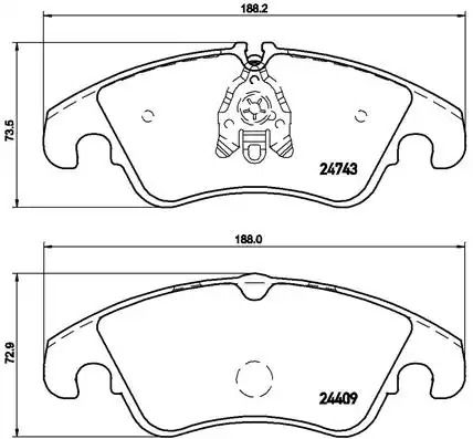 Комплект гальмівних колодок, дискове гальмо AUDI A5, BREMBO (P85098)