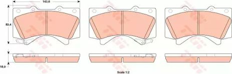 Комплект гальмівних колодок, дискове гальмо LEXUS LX, TOYOTA LAND CRUISER, TRW (GDB3524)