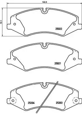 Комплект тормозных колодок, дисковый тормоз LAND ROVER, BREMBO (P44022)