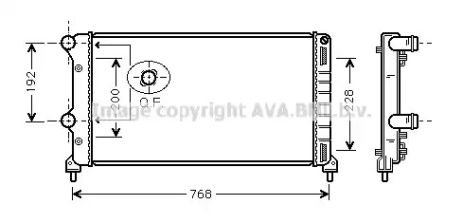 Радиатор охлаждения двигателя FIAT DOBLO, AVA COOLING (FTA2250)