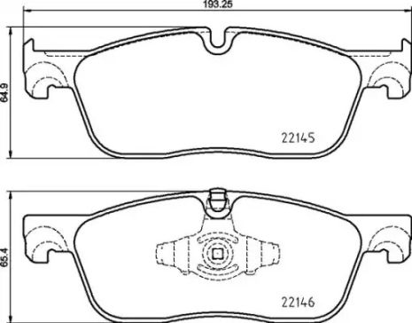 Комплект гальмівних колодок, дискове гальмо JAGUAR E-PACE, LAND ROVER, BREMBO (P44026)