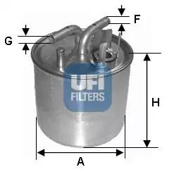 Фильтр топливный AUDI A8, UFI (2400200)
