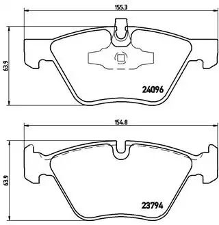 Комплект тормозных колодок, дисковый тормоз BMW 1, BREMBO (P06040)