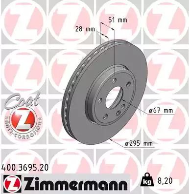 Диск гальмівний MERCEDES-BENZ CLA, ZIMMERMANN (400369520)