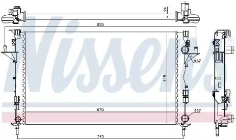 Радиатор охлаждения двигателя RENAULT ESPACE, NISSENS (63813)