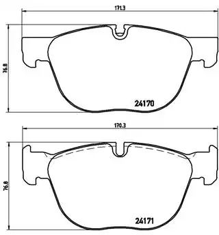 Комплект гальмівних колодок, дискове гальмо BMW X6, BREMBO (P06049)