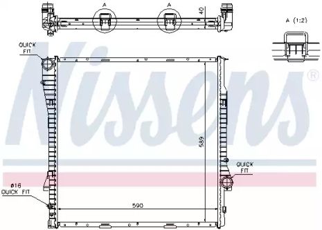 Радіатор охолодження двигуна BMW X5, NISSENS (60787A)