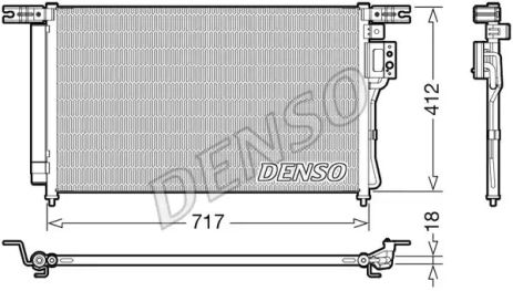 Радиатор, конденсор кондиционера HYUNDAI SANTA FE, DENSO (DCN41008)