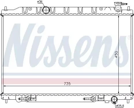 Радиатор охлаждения двигателя NISSAN MURANO, NISSENS (68712)