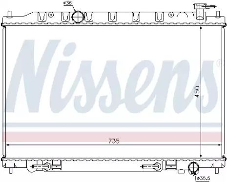 Радіатор охолодження двигуна NISSAN MURANO, NISSENS (68712)