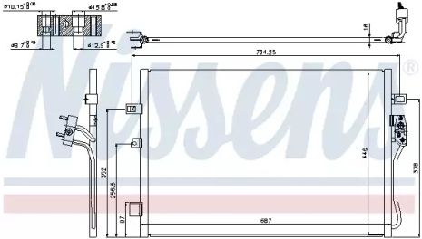 Радиатор, конденсор кондиционера FIAT FREEMONT, DODGE JOURNEY, NISSENS (940342)