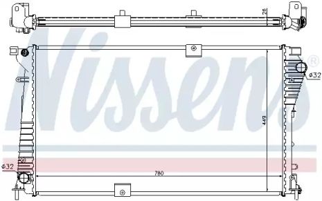 Радиатор охлаждения двигателя NISSAN PRIMASTAR, OPEL VIVARO, NISSENS (630709)