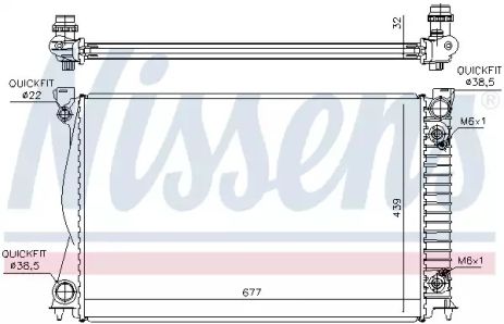 Радіатор охолодження двигуна AUDI A6, NISSENS (60233A)