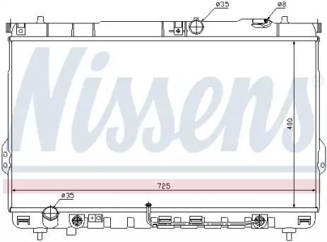 Радиатор охлаждения двигателя HYUNDAI SANTA, NISSENS (67036)