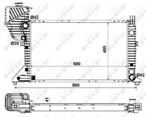 Радіатор охолодження двигуна MERCEDES-BENZ SPRINTER, NRF (55348)