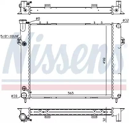 Радиатор охлаждения двигателя JEEP GRAND, NISSENS (609891)