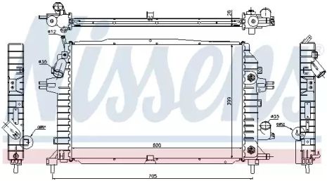 Радіатор охолодження двигуна VAUXHALL ZAFIRA, OPEL ZAFIRA, NISSENS (63115A)